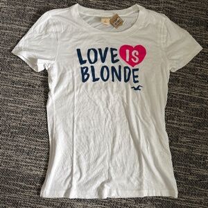 NWT ‘vintage’ Y2K classic graphic Hollister tee - love is blonde - large